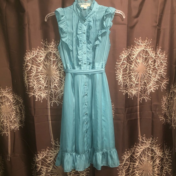 Forever 21 Dresses & Skirts - TWENTYONE Green Spring Ruffle Dress Vintage Style